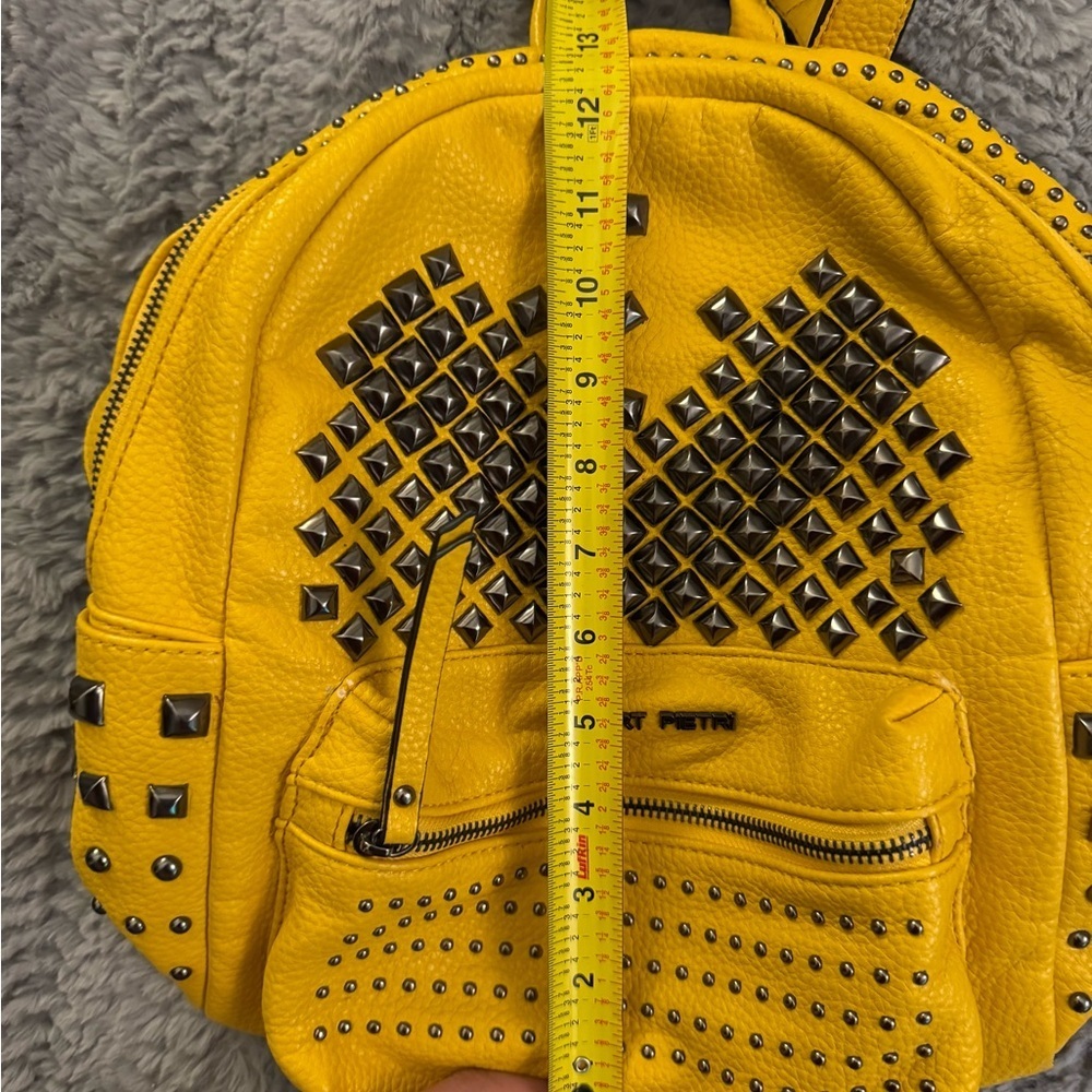 ROBERT PIETRI Yellow Studded Leather Backpack - Picture 8 of 15